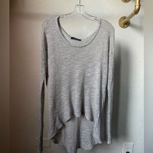 Olivaceous grey high low sweater